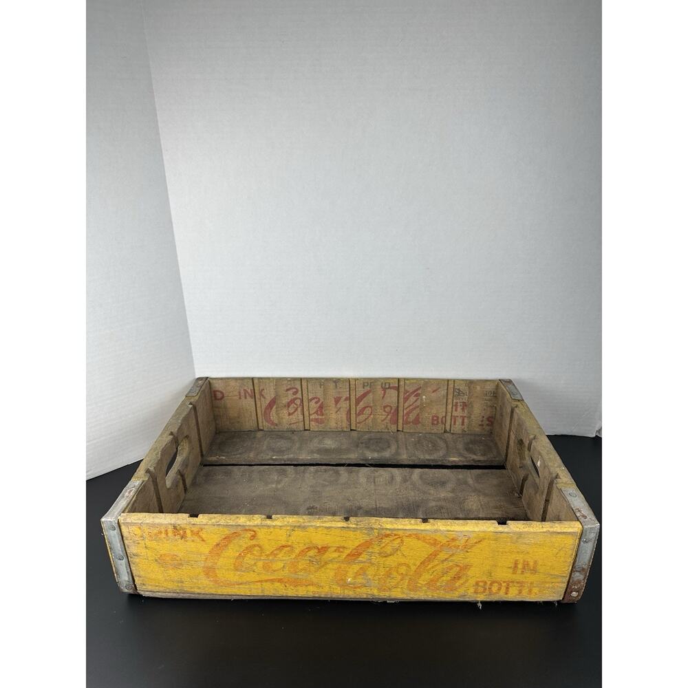 Vintage Early 1900’s Coca-Cola Yellow Wood Bottle Crate